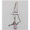 Image 1 : CHARMED AROMA OVAL PINK QUARTZ NECKLACE SS