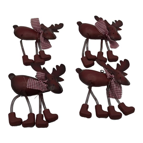 4 MOOSE CHRISTMAS DECORATIONS