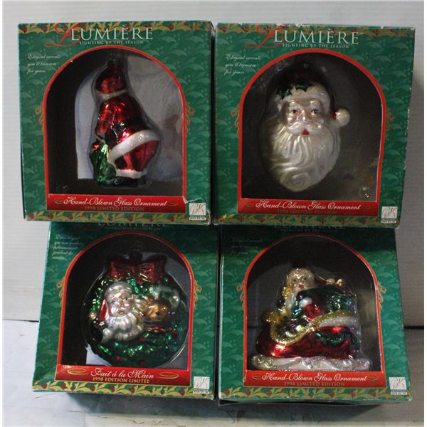 4 BOXES VINTAGE LUMINAIRE HAND BLOWN GLASS