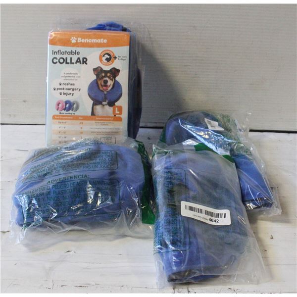 4PK REPACKED INFLATABLE PET COLLARS MIX SIZES