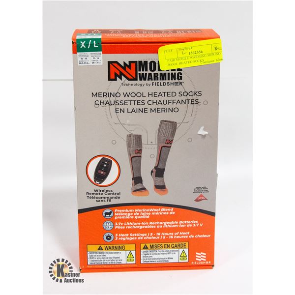 PAIR MOBILE WARMING MERINO WOOL HEATED SOCKS