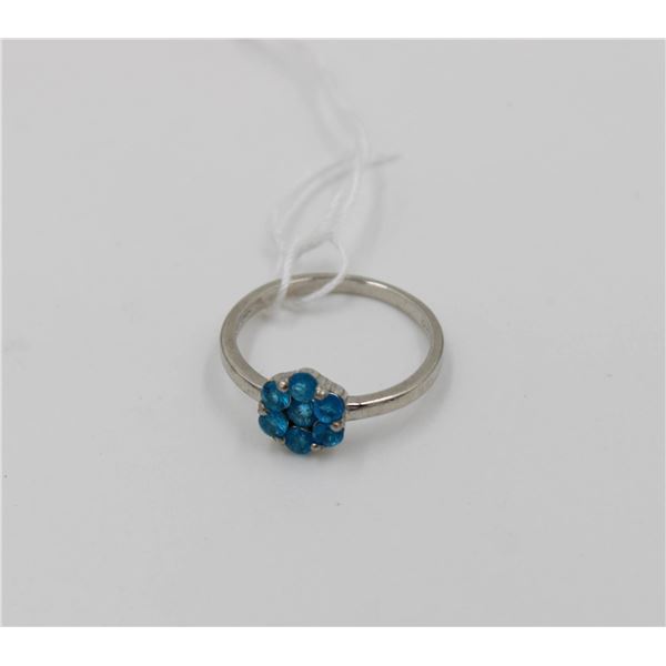 #22-BLUE APATITE GEMSTONE RING SIZE 7.75