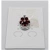 Image 1 : #37-RED GARNET & CZ GEMSTONE PENDANT