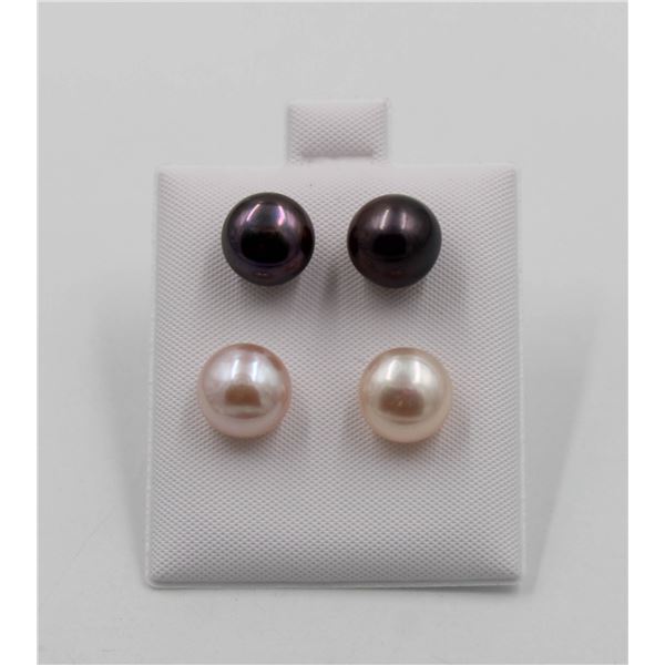 #68-NATURAL AKUYA PEARL EARRINGS 2 SET