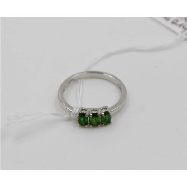 #16-GREEN GROME DIOPSIDE GEMSTONE RING SIZE 6.75