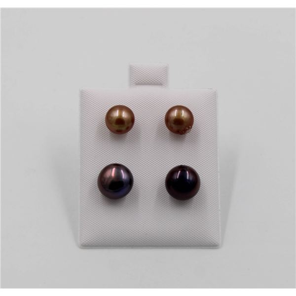 #58-NATURAL AKUYA PEARL EARRINGS 2 SET