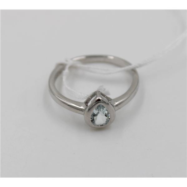 #18-SKY BLUE TOPAZ GEMSTONE RING SIZE 7.5