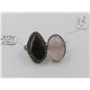 Image 1 : #109-NATURAL ROSE QUARTZ & TOURMALINE RINGS