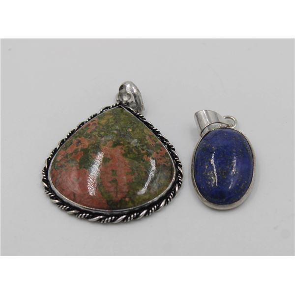 #87-NATURAL UNIKAI & LAPIZ LAZULI  PENDANT