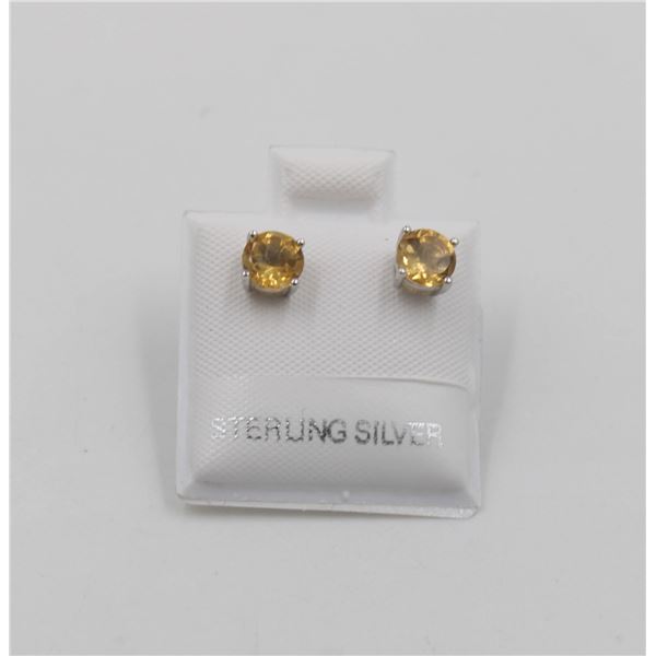 #07-YELLOW CITRINE GEMSTONE EARRINGS