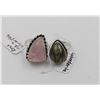 Image 1 : #95-NATURAL ROSE QZ & LABRADORITE RINGS