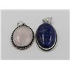 Image 1 : #85-NATURAL ROSE QUARZT & LAPIZ LAZULI  PENDANT