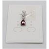 Image 1 : #35-RED RUBY & CZ GEMSTONE PENDANT