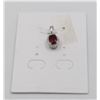 Image 1 : #39-RED GARNET & CZ GEMSTONE PENDANT