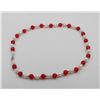 Image 1 : #56-NATURAL WATER PEARL & RED JADE NECKLACE 18"/8