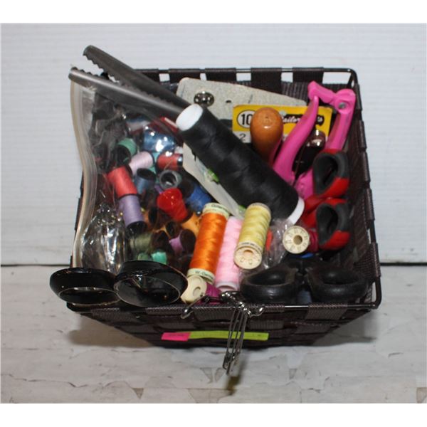 SEWING ACCESSORIES: THREAD, BUTTONS