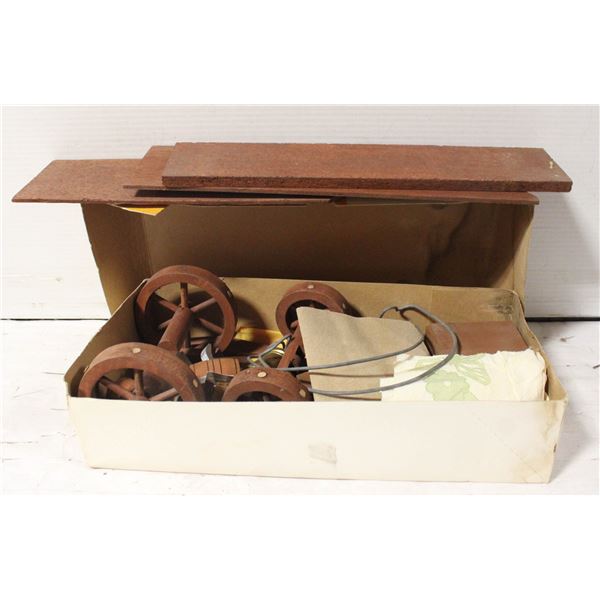 VINTAGE WOODEN WAGON LAMP KIT MADE IN CANADA