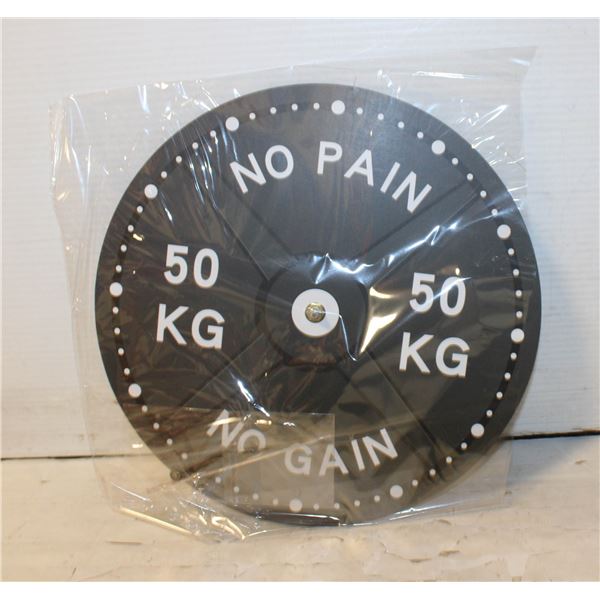 NEW 45 LB PLATE NOVELTY CLOCK