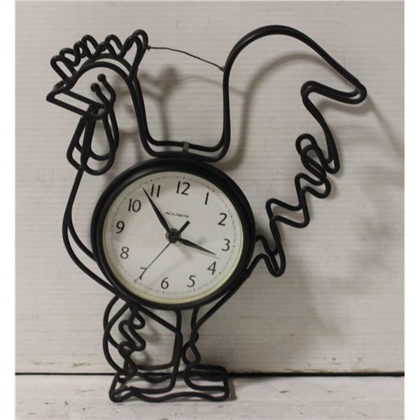 METAL ROOSTER CLOCK