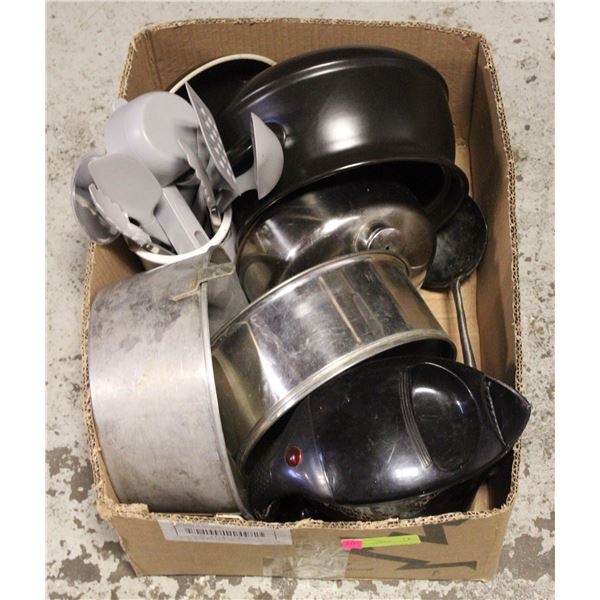 BOX KITCHEN ITEMS: BAKING PANS, UTENSILS, ETC