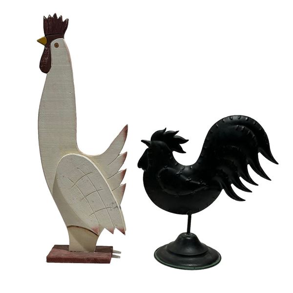 2 ROOSTER DECORATIONS