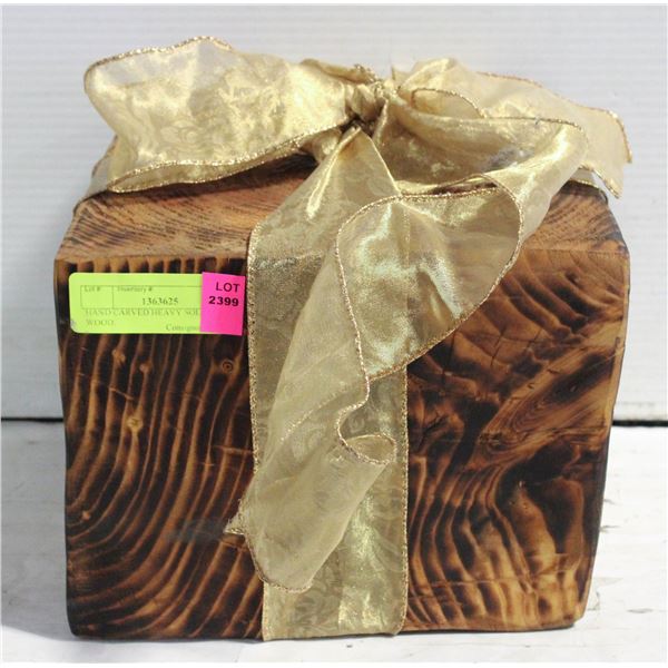 HAND CARVED HEAVY SOLID WOOD.