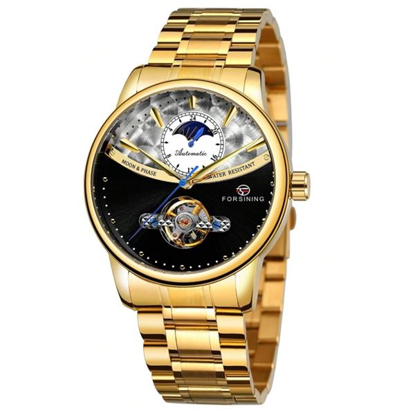 NEW AUTOMATIC FORSINING MOON PHASE SKELETAL WATCH