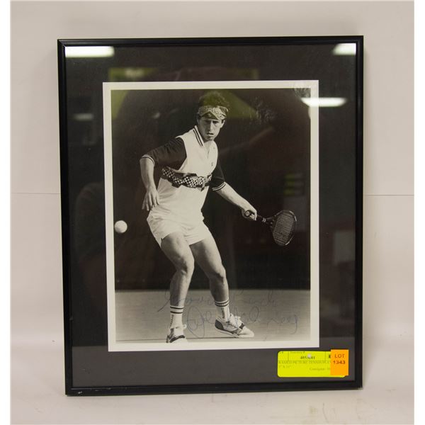 FRAMED PICTURE TENNIS PLAYER 13" X 11"