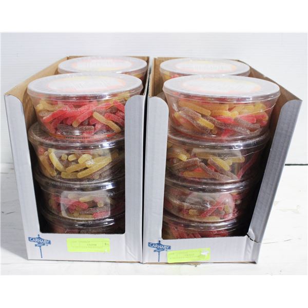 2 BOXES WITH 16 CONTAINERS OF CANDY