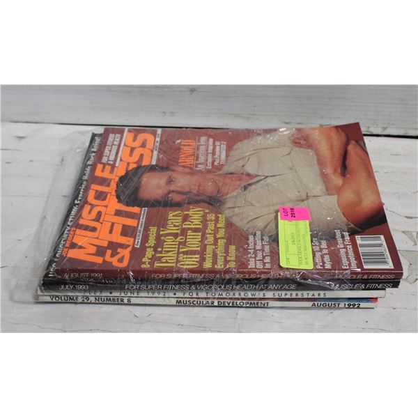 FOUR ARNOLD SCHWARZENEGGER MUSCLE MAGAZINES