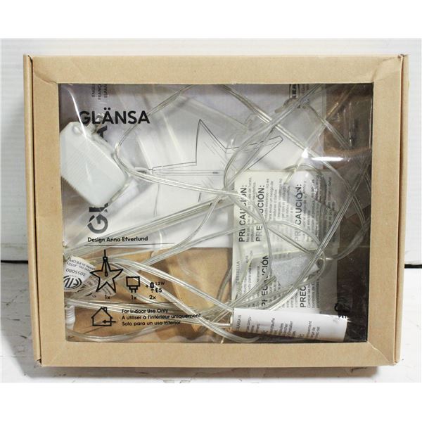 GLANSA HANGING CLEAR GLASS ACRYLIC STAR - NEW