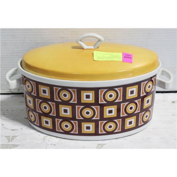 VINTAGE SIENNA-WARE OVEN PROOF SOUP POT