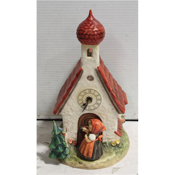 LARGE VINTAGE HUMMEL GOEBEL CHAPEL TIME CLOCK