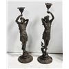 Image 1 : BRONZE FIGURAL CANDLESTICKS MAN&WOMAN