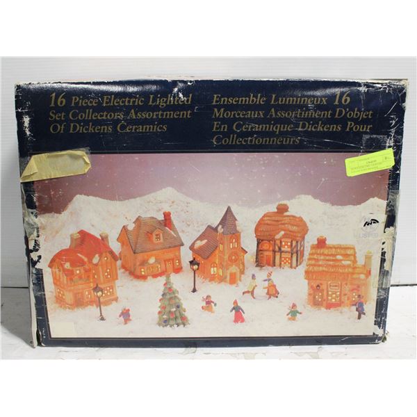 16 PCS ELECTRIC LIGHTED COLLECTORS DICKENS