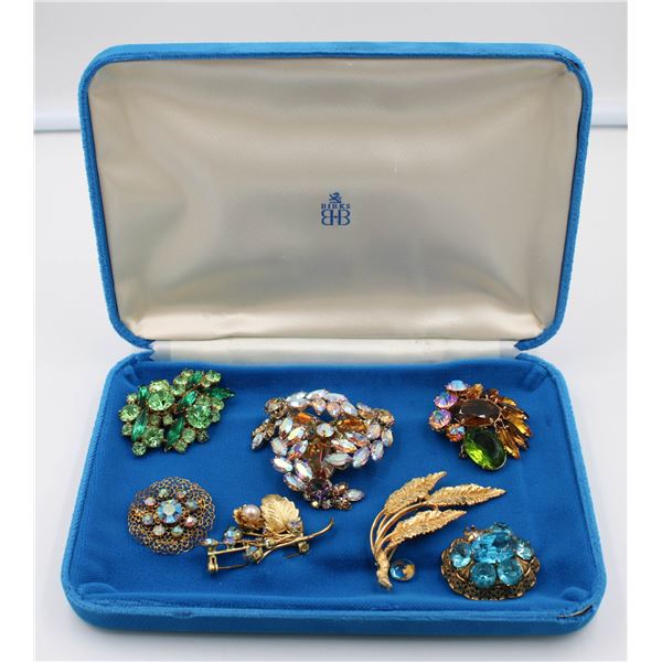 SEVEN VINTAGE BROOCHES