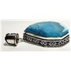 Image 2 : 29) NATURAL BLUE  SOLAR AGATE PENDANT WITH HEAVILY