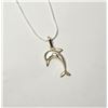 24)  STERLING SILVER DOLPHIN PENDANT ON 18" SNAKE