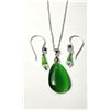 Image 1 : 28)  SET OF GREEN TITANIUM CRYSTAL PEAR SHAPED