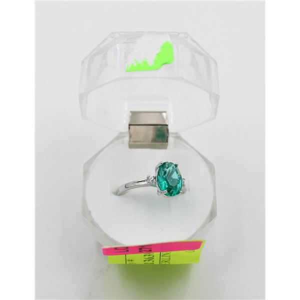 EMERALD STERLING SILVER RING
