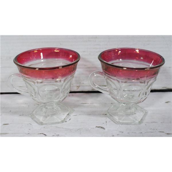 2 PIECE INDIANA GLASS RUBY DEPRESSION GLASS