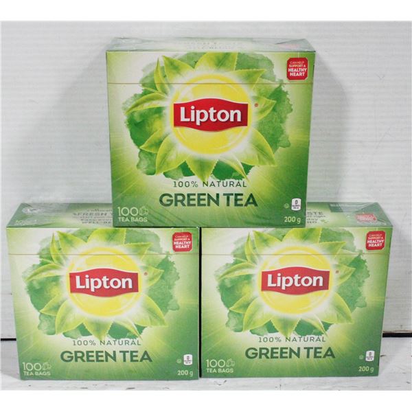 THREE BOXES LIPTON GREEN TEA