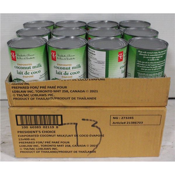 TWO CASES PRESENTS CHOICE EVAPORATED COCONUT MILK