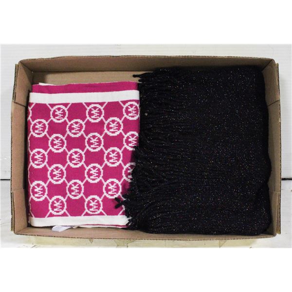 LADIES PINK MICHAEL KORS SCARF WITH BLACK SCARF