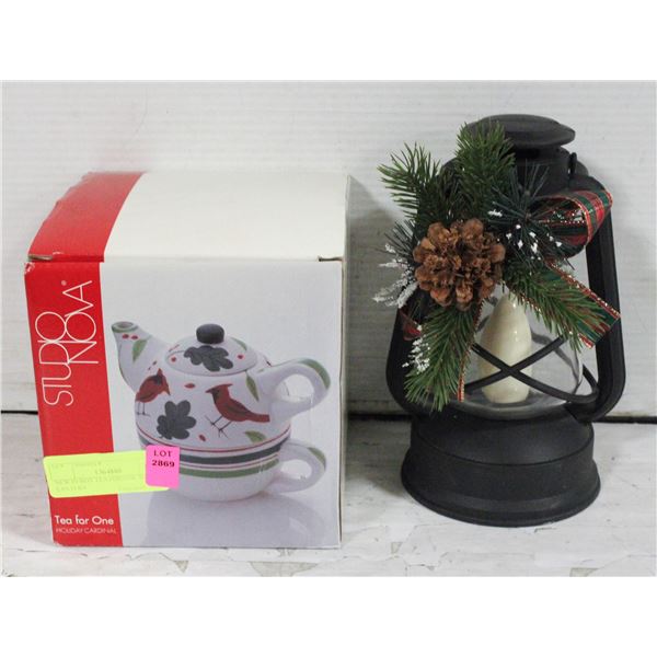 NEW IN BOX TEA FOR ONE WITH LANTERN