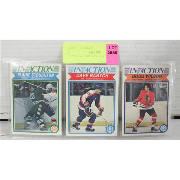 3 VINTAGE 1982 OPC CARDS