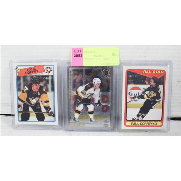 3 PAUL COFFEY NHL CARDS
