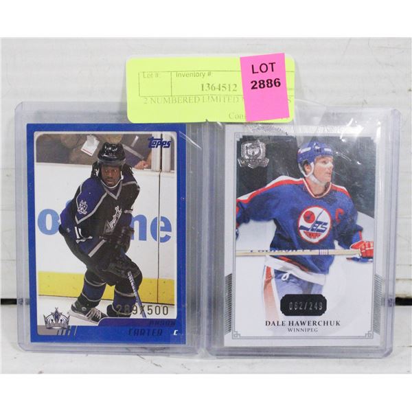 2 NUMBERED LIMITED NHL CARDS