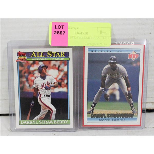 2 DARRYL STRAWBERRY BASEBALL CARDS