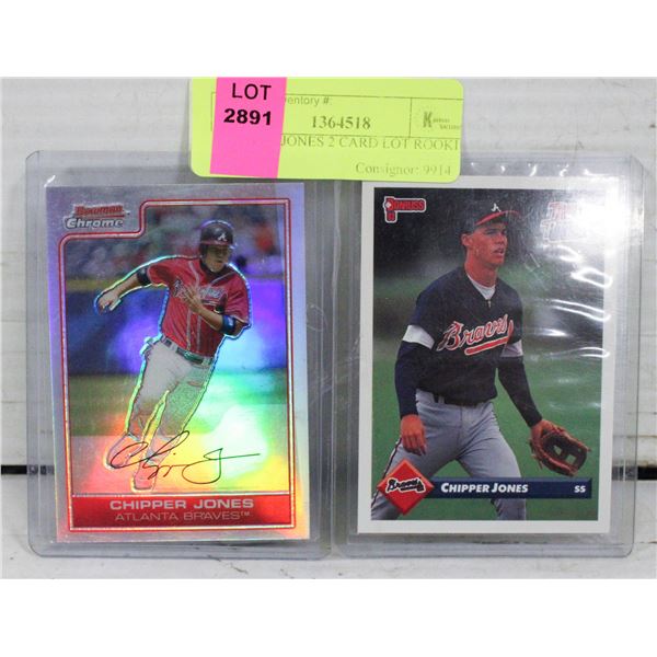 CHIPPER JONES 2 CARD LOT ROOKIE